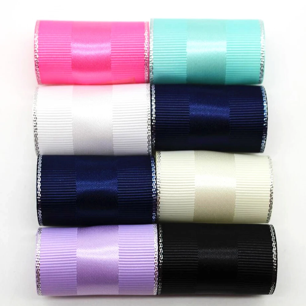 1-1/2 38mm silver double-sided ribbon 50 yards DIY handmade material headdress bow gift package Holiday decorations wholesale
1-1/2 38mm silver double-sided ribbon 50 yards DIY handmade material headdress bow gift package Holiday decorations wholesale