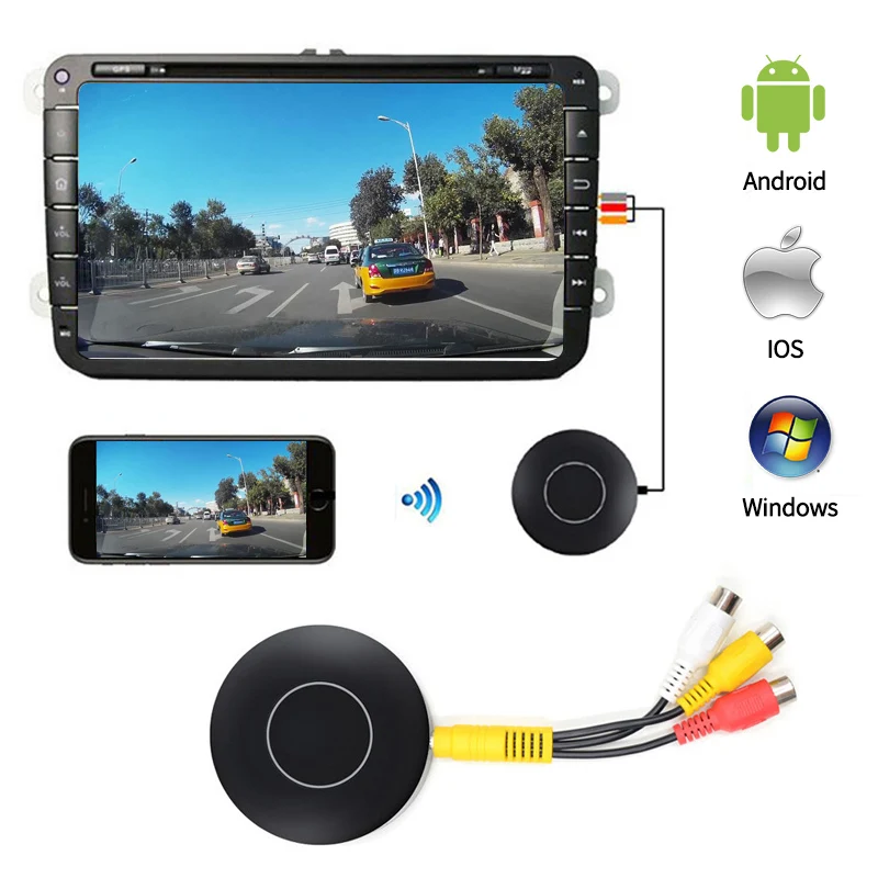 

Car Auto Media DLNA Miracast Airplay Screen Mirroring Dongle HDMI AV RCA Output Video Streamer Display mini pc Android Tv stick