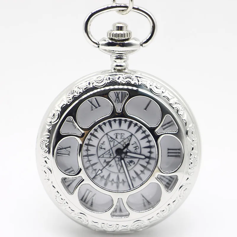 Fashion Silver Cosplay Anime Kuroshitsuji Black Butler Quartz Pocket Watch Pendant Necklace Gifts For Men Women
Fashion Silver Cosplay Anime Kuroshitsuji Black Butler Quartz Pocket Watch Pendant Necklace Gifts For Men Women