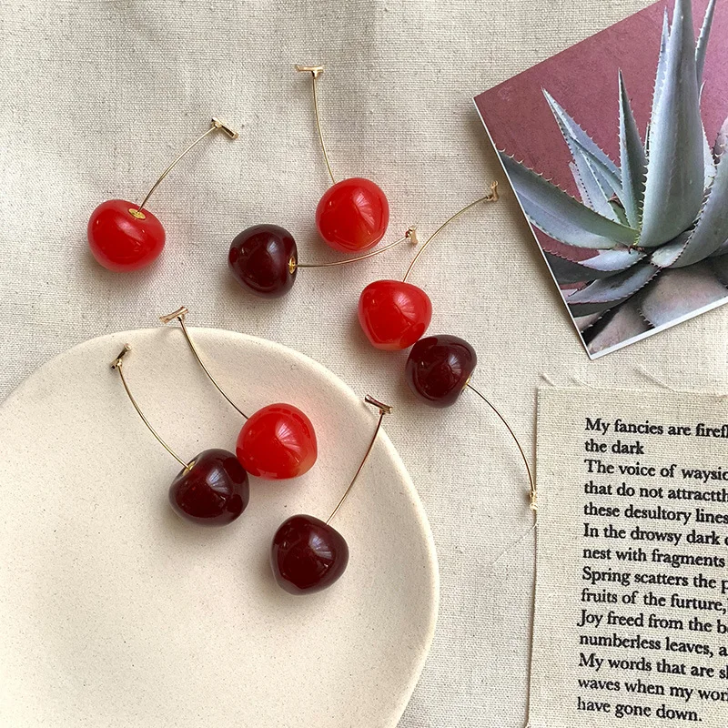 Korea Resin Red Cherry Earrings For Women Fruit Geometric Dangle Earring Long Tassel Girl Earings Trendy Jewelry Wedding Gift
Korea Resin Red Cherry Earrings For Women Fruit Geometric Dangle Earring Long Tassel Girl Earings Trendy Jewelry Wedding Gift