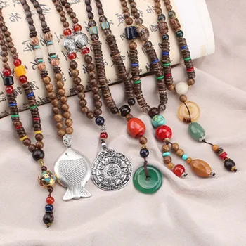 Handmade Nepal Necklace Buddhist Mala Wood Beads Pendant & Necklace Ethnic Horn Fish Long Statement Jewelry Women Men
Handmade Nepal Necklace Buddhist Mala Wood Beads Pendant & Necklace Ethnic Horn Fish Long Statement Jewelry Women Men