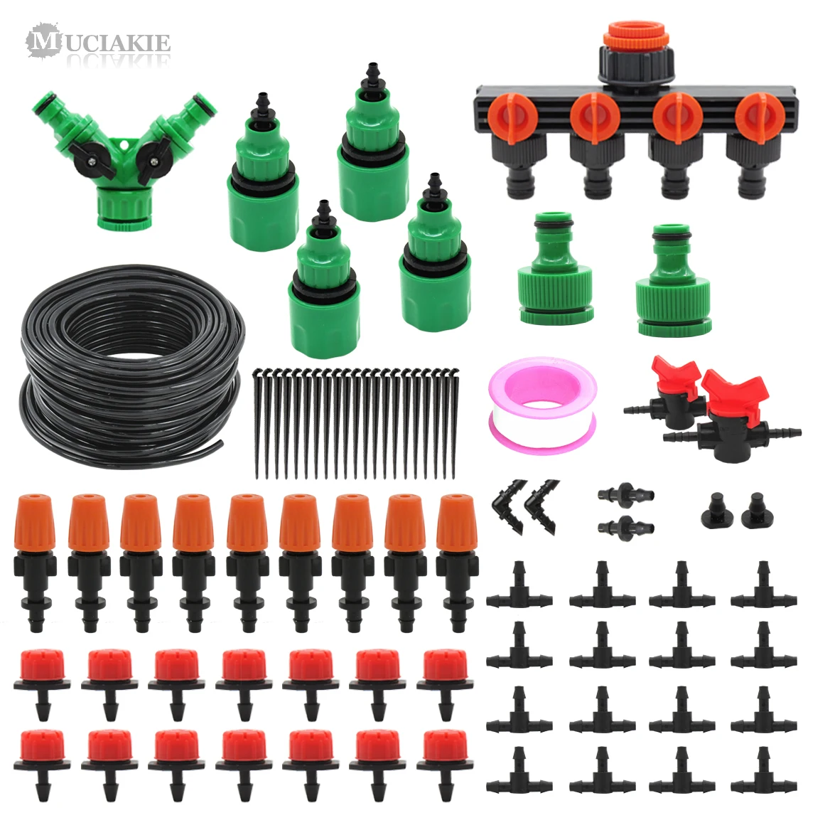 MUCIAKIE 50M Micro Drip Irrigation Watering Kit Automatic Garden Plant Greenhouse Irrigation System with Adjustable Dripper
MUCIAKIE 50M Micro Drip Irrigation Watering Kit Automatic Garden Plant Greenhouse Irrigation System with Adjustable Dripper