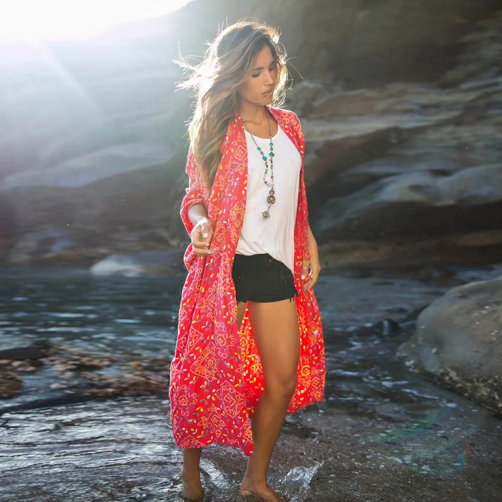 Summer Loose Cover Up Women Chiffon Kimono Cardigan Floral Print Beach Blouse Outerwear Plus Size XL Black Elegant Kimono 2018
Summer Loose Cover Up Women Chiffon Kimono Cardigan Floral Print Beach Blouse Outerwear Plus Size XL Black Elegant Kimono 2018