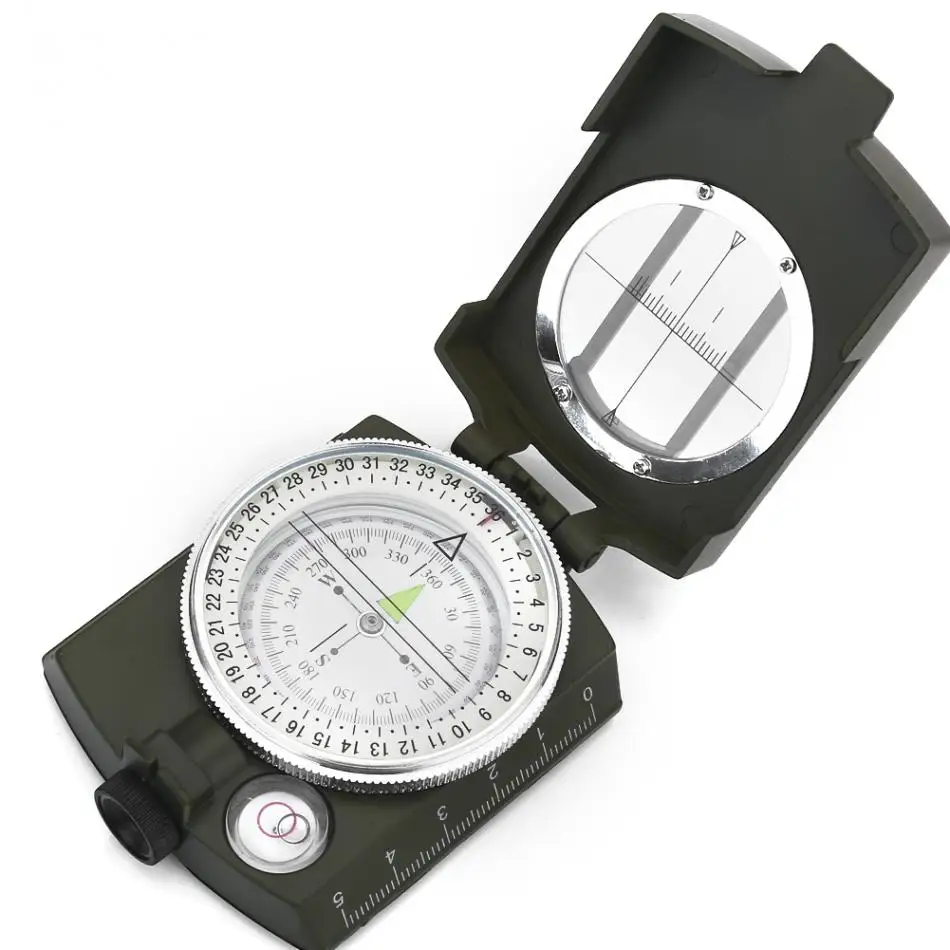 Lensatic Compass for Camping Survival Military Sighting Luminous Waterproof ±0.5° Sadoun.com