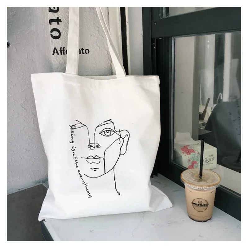 Simple Simple Casual String Printing Canvas Tote Shopping Bag Eco Large Capacity Women Handbag Shoulder Bags
Simple Simple Casual String Printing Canvas Tote Shopping Bag Eco Large Capacity Women Handbag Shoulder Bags
