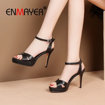 ENMAYER 2019 Genuine Leather Basic Party High Heel Sandals Buckle Strap Solid Summer Fashion Shoes Size 34-39 LY2046
ENMAYER 2019 Genuine Leather Basic Party High Heel Sandals Buckle Strap Solid Summer Fashion Shoes Size 34-39 LY2046
