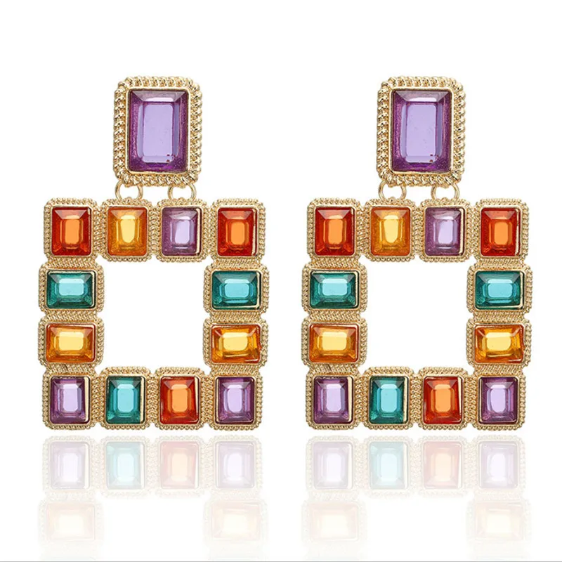 2019 new style square shape color crystal retro earring personality European American sexy pretty female nightclub earring
2019 new style square shape color crystal retro earring personality European American sexy pretty female nightclub earring