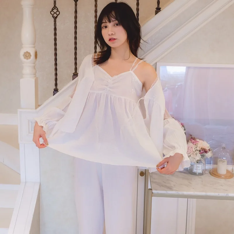 2019 New Spring Summer Court Lace Princess 3 Pcs Pajamas Cotton Soft Long Section Women Pijama
2019 New Spring Summer Court Lace Princess 3 Pcs Pajamas Cotton Soft Long Section Women Pijama