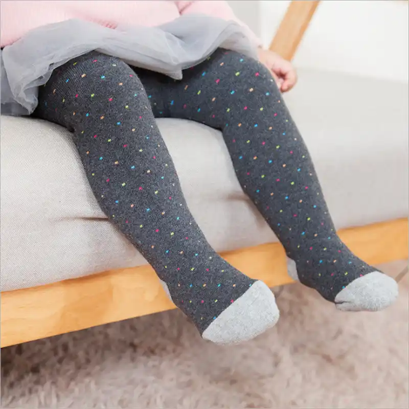 Baby Girls Dots Velvet Tights Stockings Winter Toddler Warm Pantyhose 3-8Y Sock