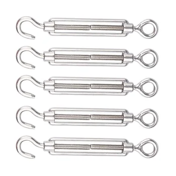 4 pcs x 6mm Stainless Steel Hook to Eye Screw Turnbuckle