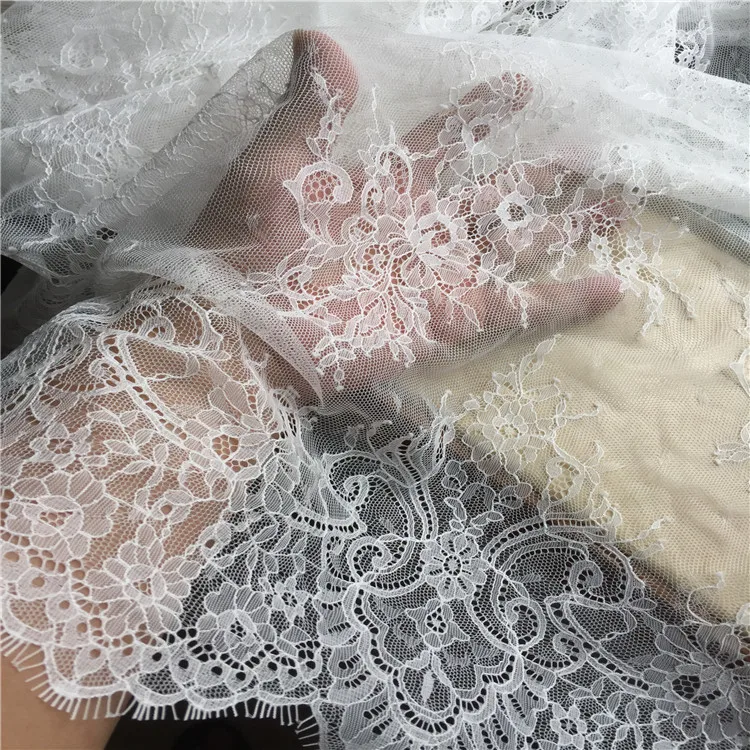 

LASUI 1.5m/3m=1 piece Beautiful Eyelash French lace fabric black /white DIY costume Wedding dress accessories C0198