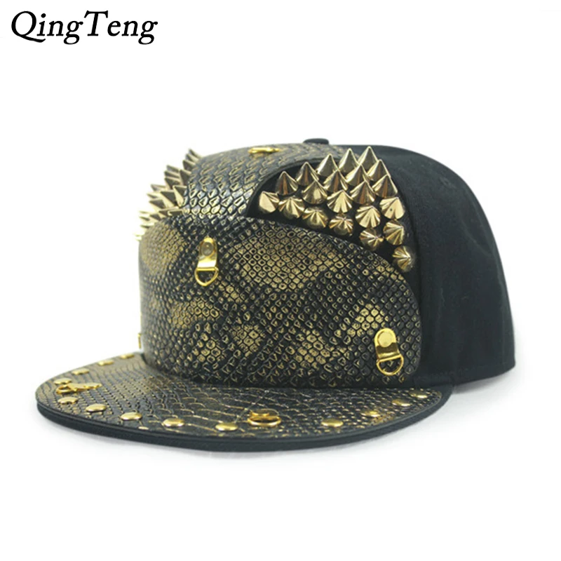 New Snakeskin Armor Golden Rivets Gorras Snapback Hat Male Outdoor Street Hip-Hop Cap 5 Panels Baseball Cap Horse Bone Aba Reta
New Snakeskin Armor Golden Rivets Gorras Snapback Hat Male Outdoor Street Hip-Hop Cap 5 Panels Baseball Cap Horse Bone Aba Reta