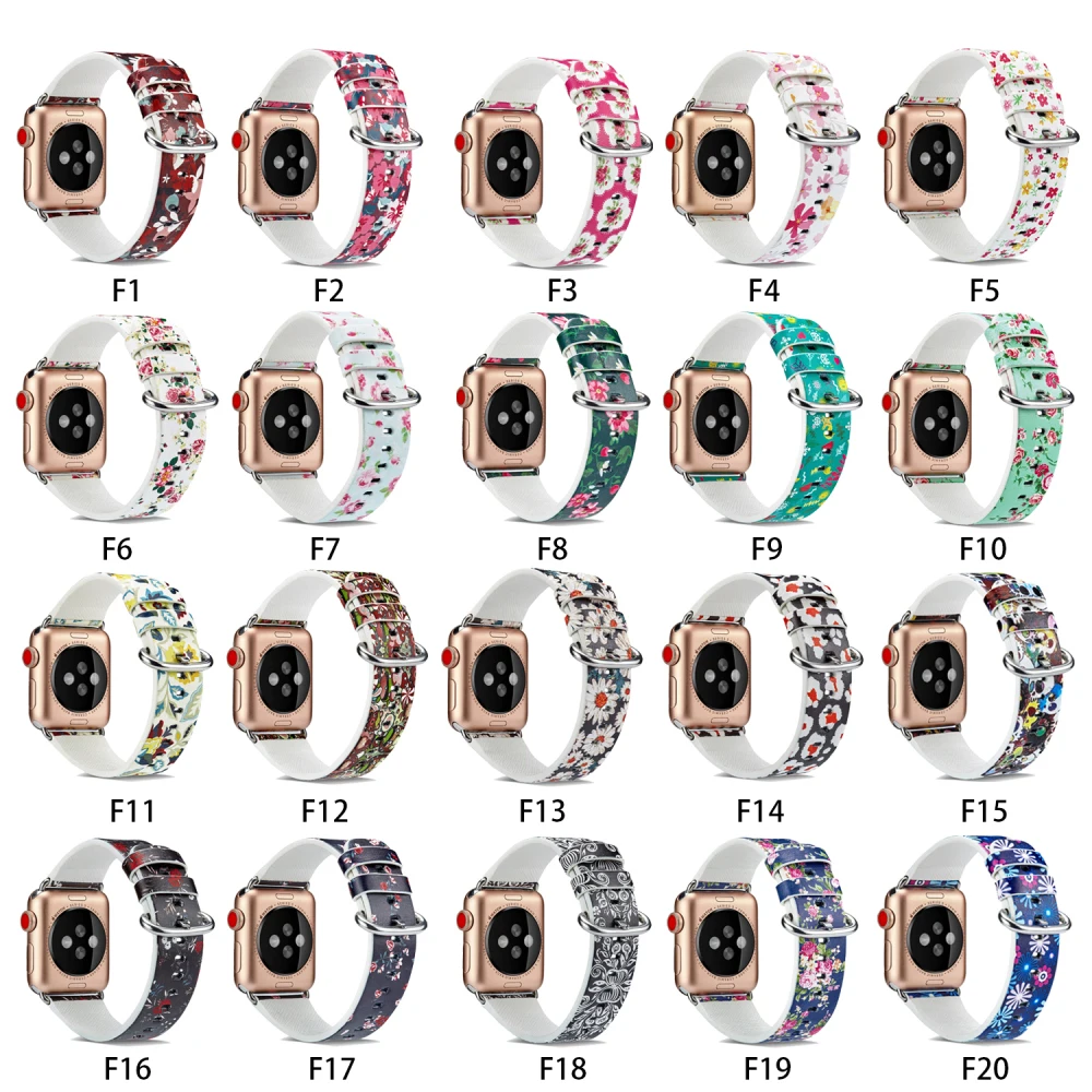 NEW Flower Floral Printed Leather Loop Series 4 3 2 1 Sports Strap For Apple Watch Band 38mm 42mm 40mm 44mm Wrist Watch Bracelet
NEW Flower Floral Printed Leather Loop Series 4 3 2 1 Sports Strap For Apple Watch Band 38mm 42mm 40mm 44mm Wrist Watch Bracelet