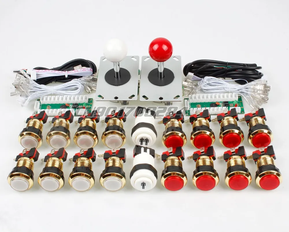 New 2 Player Arcade diy kits Control parts 2x USB Encoder to Joystick PC + 2x 5Pin Rocker + 16 Gold LED Illuminated Push buttons
New 2 Player Arcade diy kits Control parts 2x USB Encoder to Joystick PC + 2x 5Pin Rocker + 16 Gold LED Illuminated Push buttons