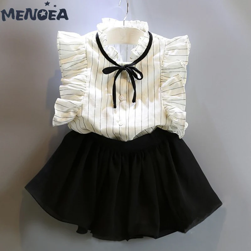 Menoea Girls Sets 2019 New Brand Summer Kids Clothes Fly Sleeve Striped T-shirt+Cute Skirt Shorts 2Pcs Girls Clothing for 2-6Y
Menoea Girls Sets 2019 New Brand Summer Kids Clothes Fly Sleeve Striped T-shirt+Cute Skirt Shorts 2Pcs Girls Clothing for 2-6Y