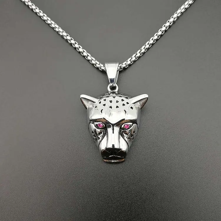 Punk Rock Titanium Steel Cheetah leopard Men Pendants Necklaces for Male Jewelry Silver Color Never Fade with 60cm box chain
Punk Rock Titanium Steel Cheetah leopard Men Pendants Necklaces for Male Jewelry Silver Color Never Fade with 60cm box chain