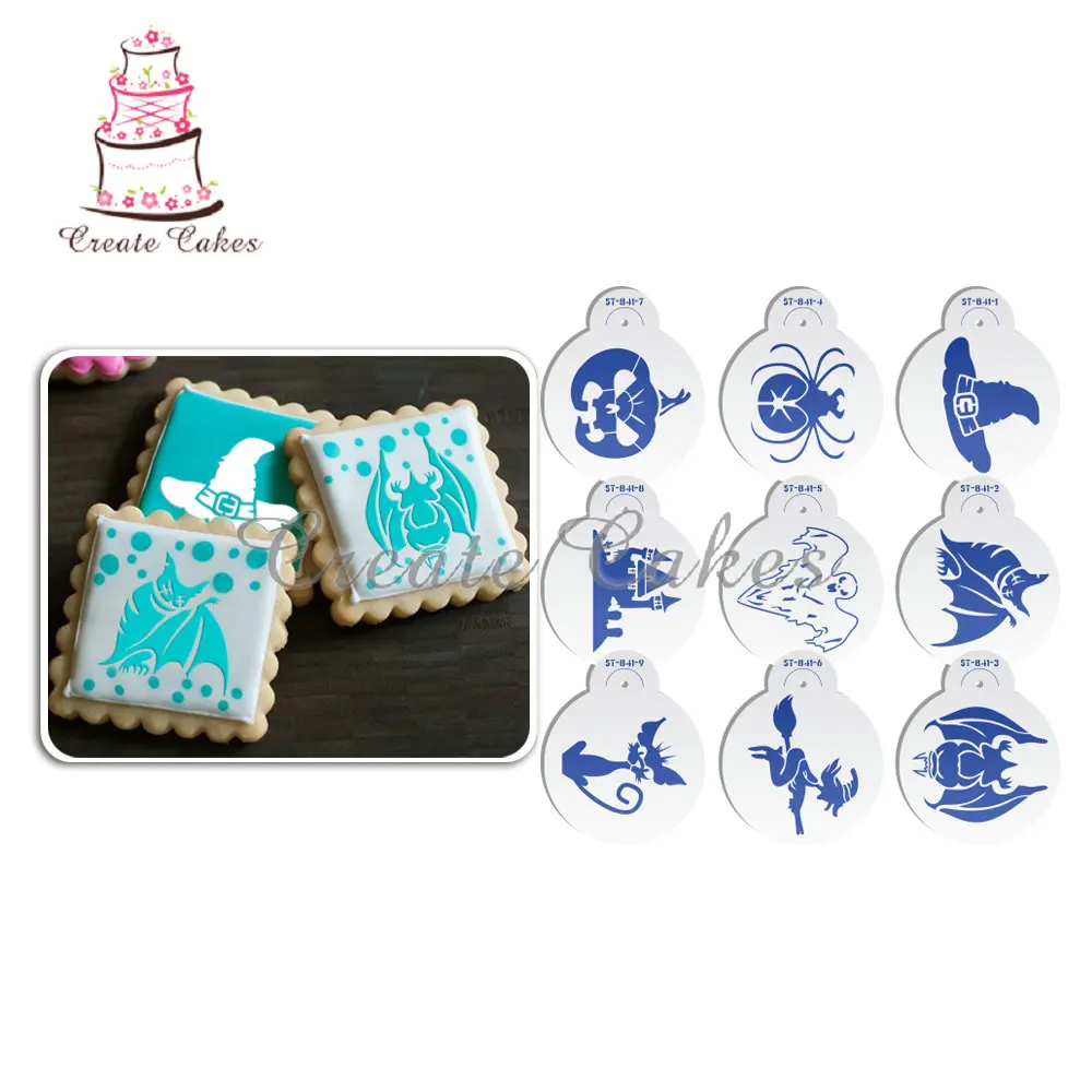 Halloween Cookies Stencil Set Fondant Cake Plastic Stencil for Cupcake Decoration Template Mold Cake Decorating Tools Bakeware
Halloween Cookies Stencil Set Fondant Cake Plastic Stencil for Cupcake Decoration Template Mold Cake Decorating Tools Bakeware