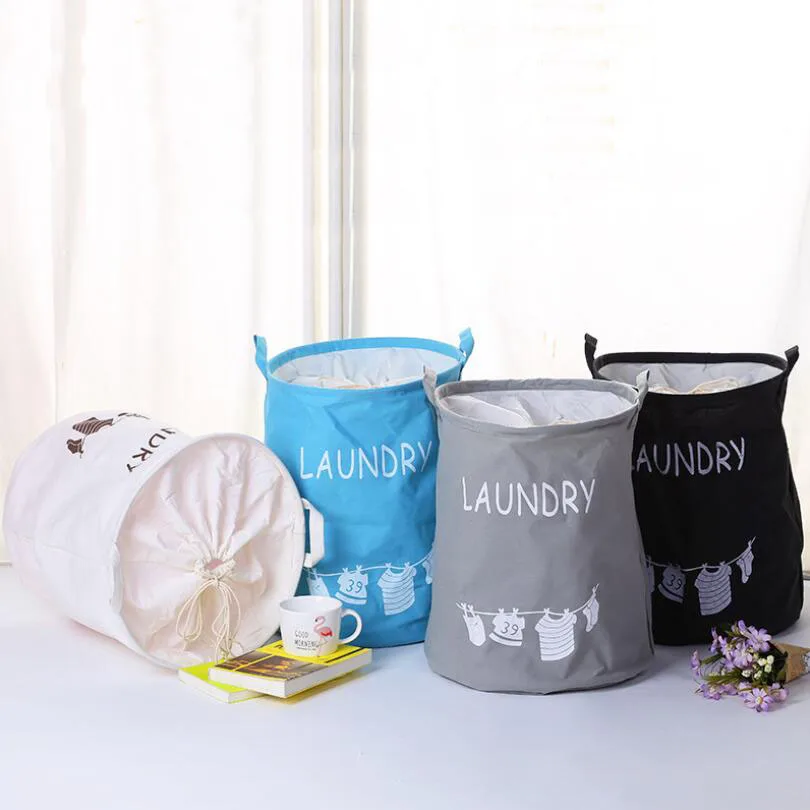 

New Large Laundry Hamper fold waterproof of Clothes Storage Baskets Home decoration organizer barrel kids toy Storage bucket