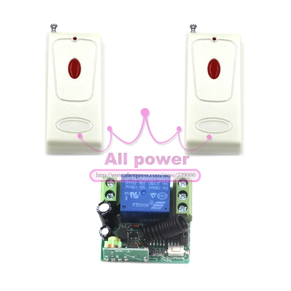 New DC 12V 10A 315/433MHz Wireless Remote Control Switch System, 2 1000M Long Range Transmitter+ 1 Mini Size Receiver with Case
New DC 12V 10A 315/433MHz Wireless Remote Control Switch System, 2 1000M Long Range Transmitter+ 1 Mini Size Receiver with Case