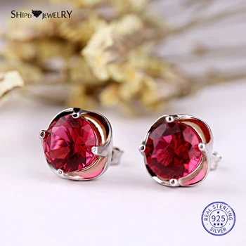 ShiPei 100% 925 sterling Silver Fine Jewelry White Gold Ruby Round Stud Earrings for Women Anniversary Gift Silver 925 Jewelry
ShiPei 100% 925 sterling Silver Fine Jewelry White Gold Ruby Round Stud Earrings for Women Anniversary Gift Silver 925 Jewelry