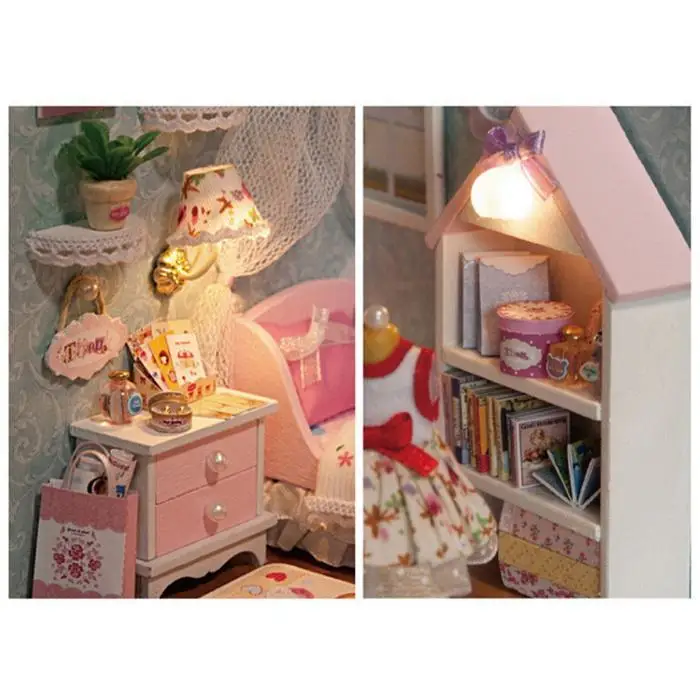 miniature hand-assembled wooden diy doll house decorations,gifts
