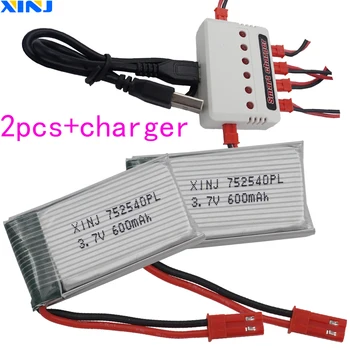 2pcs+charger 3.7V 600mAh 25C Li-Polymer battery 752540 for Syma X5 M68 HJ W609-9 W609-10 RC Quadcopter Helicopter Drone JST plug
2pcs+charger 3.7V 600mAh 25C Li-Polymer battery 752540 for Syma X5 M68 HJ W609-9 W609-10 RC Quadcopter Helicopter Drone JST plug