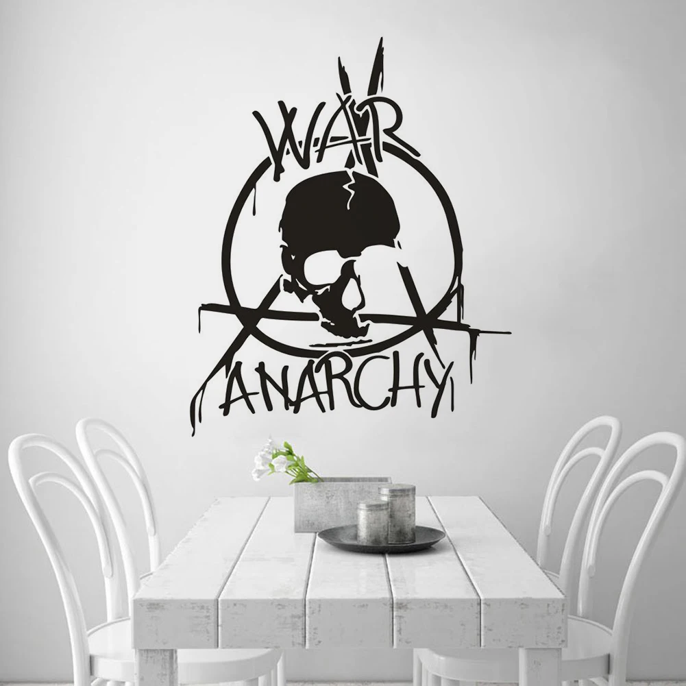War Anarchy Sign Wall Stickers Vinyl Removable Military Anti-war Wall Decals Home Interior Decoration War Style Poster AZ717
War Anarchy Sign Wall Stickers Vinyl Removable Military Anti-war Wall Decals Home Interior Decoration War Style Poster AZ717