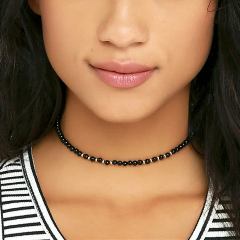 Dainty Choker Black or White Beaded Gold Chain Choker Necklaces Women Boho Jewelry Birthday Gifts for Her
Dainty Choker Black or White Beaded Gold Chain Choker Necklaces Women Boho Jewelry Birthday Gifts for Her