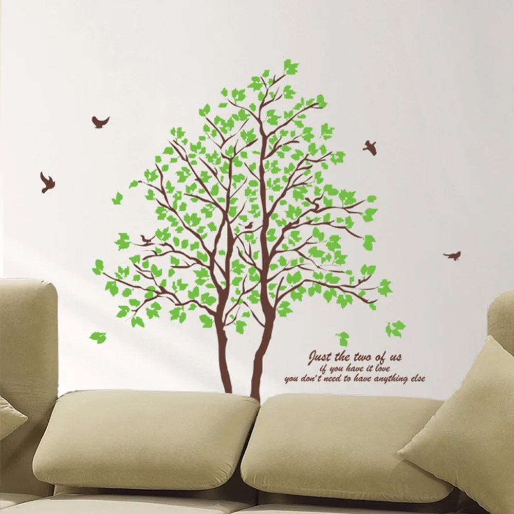 Diy Creative Large size Couple Tree Wall Stickers Love Green Tree Bird Design Bedroom Living Room Removable PVC Decal Home Decor
Diy Creative Large size Couple Tree Wall Stickers Love Green Tree Bird Design Bedroom Living Room Removable PVC Decal Home Decor