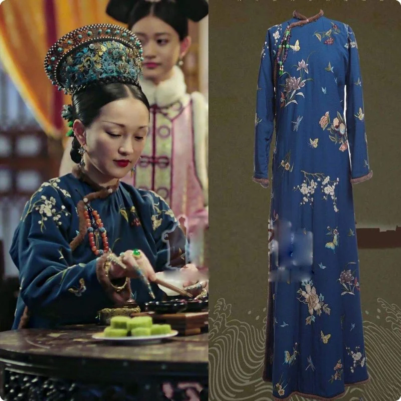 Dark Blue Qing Dynasty Empress Costume Full Embroidery Hanfu with Hat for TV Play RuYi's Royal Love in the Palace 
Dark Blue Qing Dynasty Empress Costume Full Embroidery Hanfu with Hat for TV Play RuYi's Royal Love in the Palace