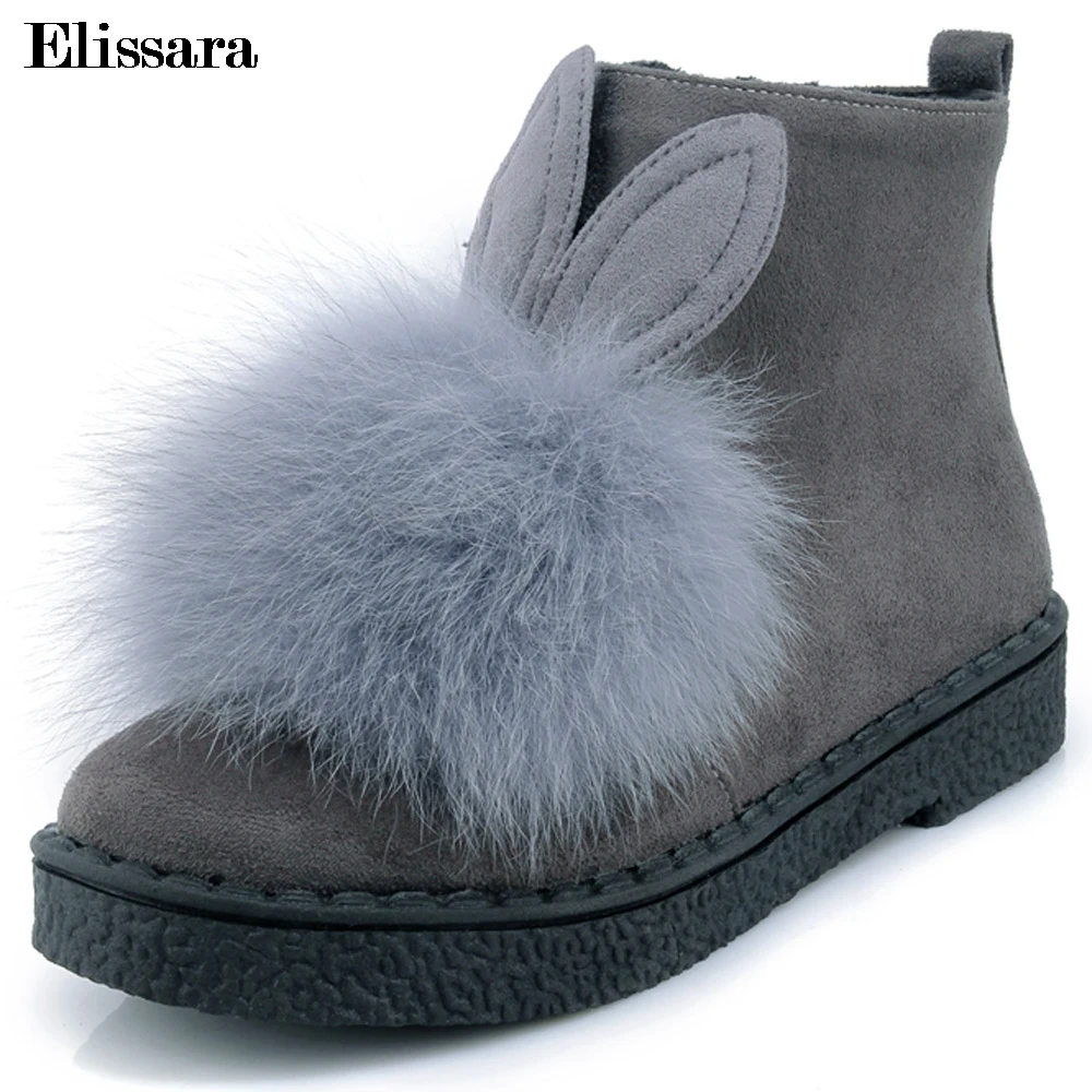 Elissara Winter Boots Female Mid Heels Ankle Snow Boots Shoes Women Zip Rabbit Ears Platform Shoes Plus Size 30-44
Elissara Winter Boots Female Mid Heels Ankle Snow Boots Shoes Women Zip Rabbit Ears Platform Shoes Plus Size 30-44