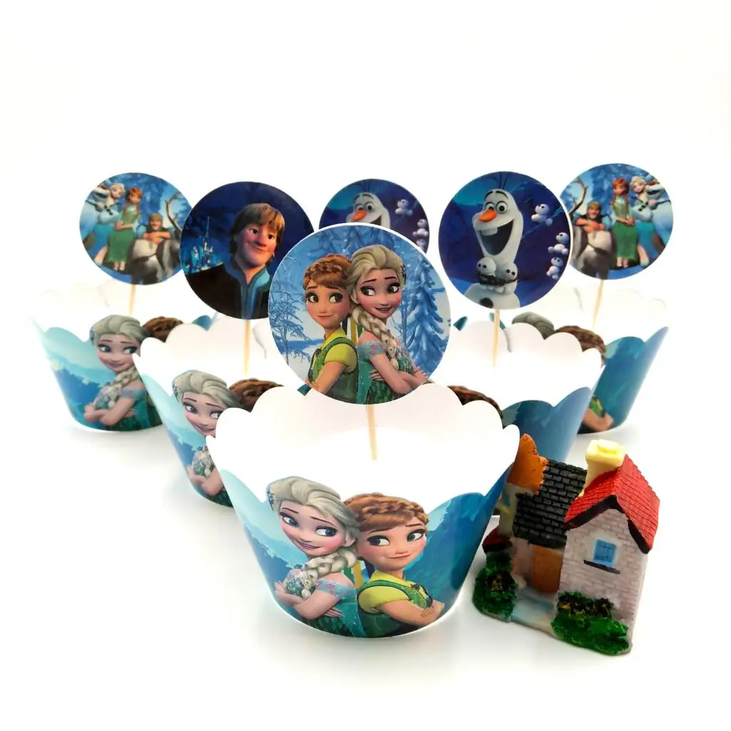 24pcs Elsa and Anna Cake Topper Paper Insert Banner Cup Cake Wrapper Baking Wedding Birthday Party Decoration
24pcs Elsa and Anna Cake Topper Paper Insert Banner Cup Cake Wrapper Baking Wedding Birthday Party Decoration