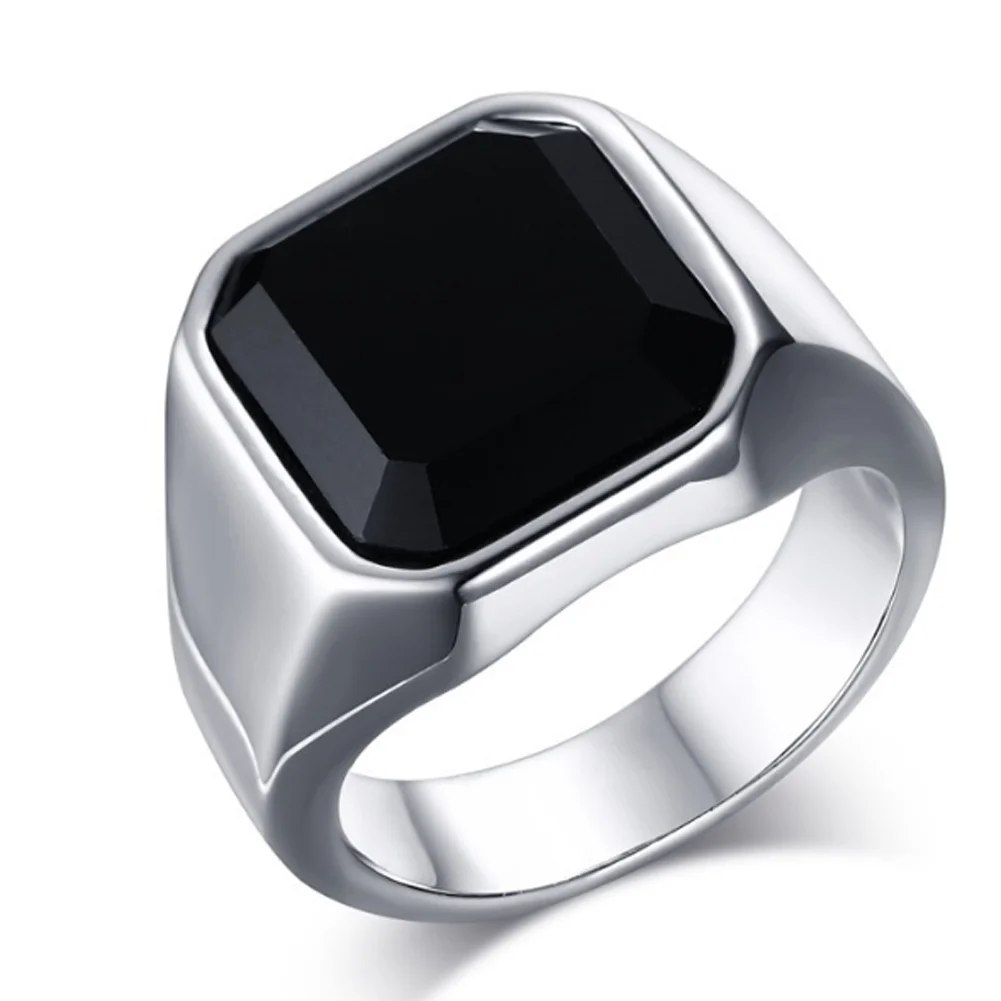 Square Black Stone Thick Band Ring Men In Silver Color Brief Style Mens Jewelry Large Size
Square Black Stone Thick Band Ring Men In Silver Color Brief Style Mens Jewelry Large Size