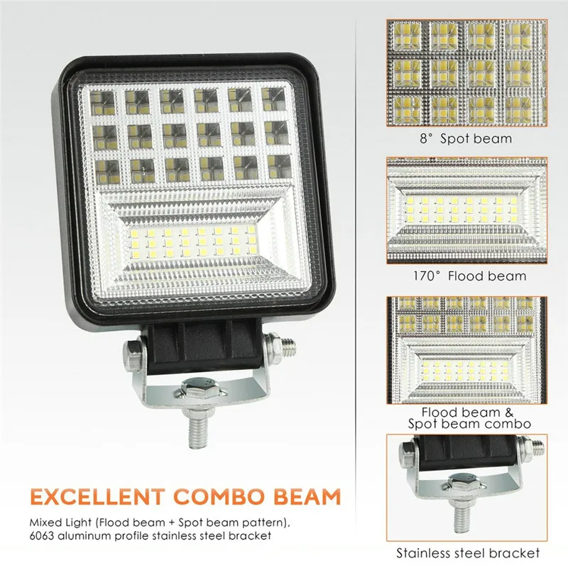 kongyide Car Light 126W 12600LM LED Headlight 6000K 4 Inch Off Road Work Lamp Square Super Bright Driving DB dropship 19J9
kongyide Car Light 126W 12600LM LED Headlight 6000K 4 Inch Off Road Work Lamp Square Super Bright Driving DB dropship 19J9