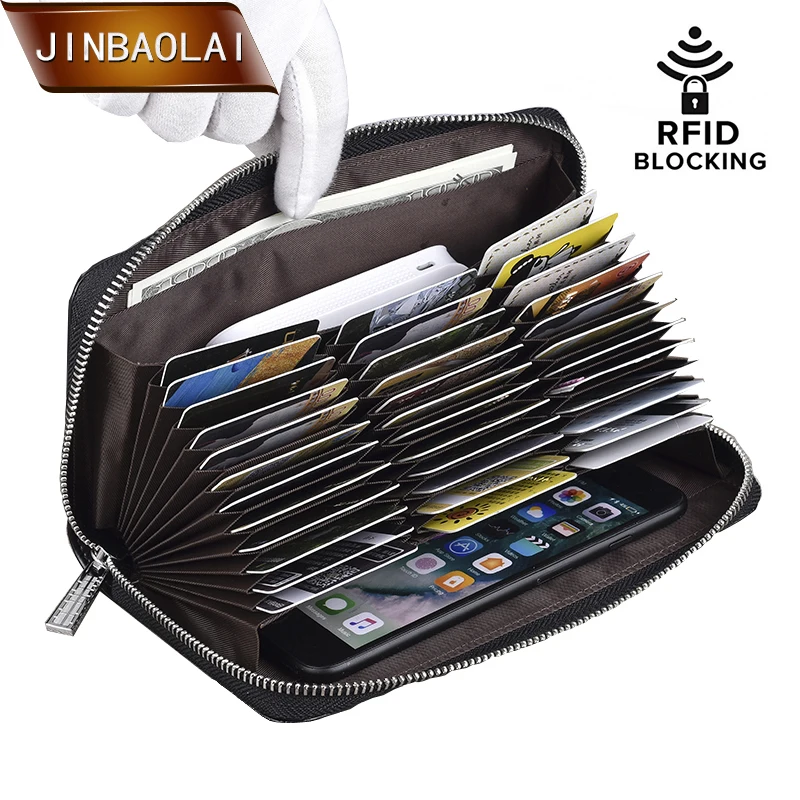 JINBAOLAI Credit Card Holder Purse 36 Card Holder RFID Blocking Passport Wallet Men Leather Zipper Wallet Travel Wallet Clutch
JINBAOLAI Credit Card Holder Purse 36 Card Holder RFID Blocking Passport Wallet Men Leather Zipper Wallet Travel Wallet Clutch