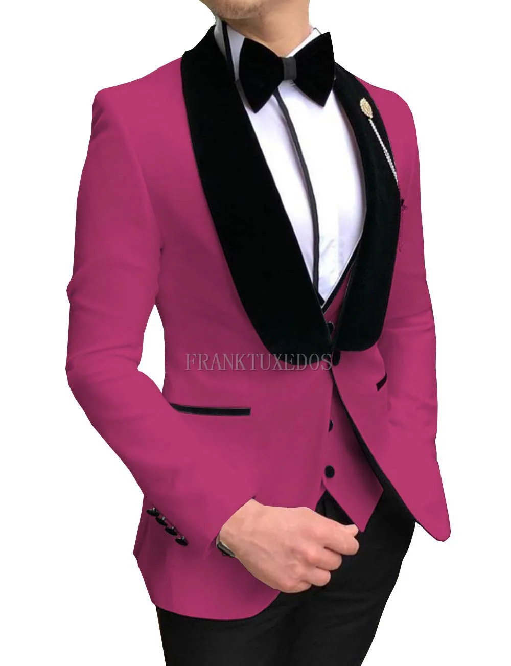 2019 New Fashion Rose Red Groom Tuxedos One Button Groomsmen Blazer Men Formal Suit Party Prom Suit (Jacket+Pants+Vest)
2019 New Fashion Rose Red Groom Tuxedos One Button Groomsmen Blazer Men Formal Suit Party Prom Suit (Jacket+Pants+Vest)