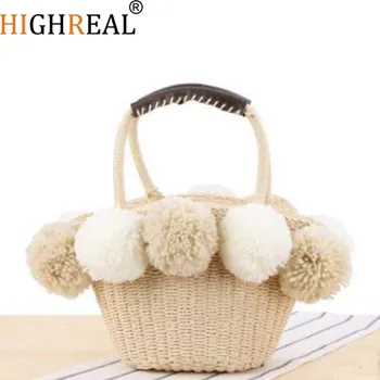 2019 Black Red Ball Decoration Straw Bag Women Summer Beach Bag Dishes Basket Travel Picnic Handbag Female
2019 Black Red Ball Decoration Straw Bag Women Summer Beach Bag Dishes Basket Travel Picnic Handbag Female