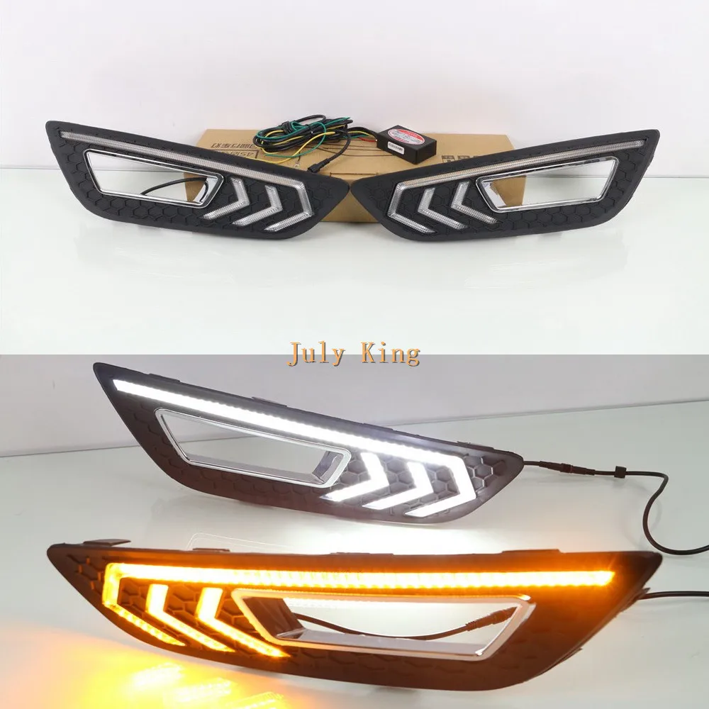 July King LED Daytime Running Lights DRL Case for Ford Focus IV 2015+, LED Front Bumper Light With Yellow Turn Signals Light
July King LED Daytime Running Lights DRL Case for Ford Focus IV 2015+, LED Front Bumper Light With Yellow Turn Signals Light