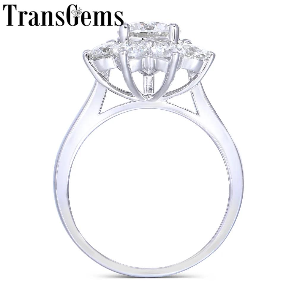 Transgems 14K White Gold Center 1ct 6.5mm F Color Moissanite Stone Snowflake Engagement Ring with Accents For Women Fine Jewelry
Transgems 14K White Gold Center 1ct 6.5mm F Color Moissanite Stone Snowflake Engagement Ring with Accents For Women Fine Jewelry