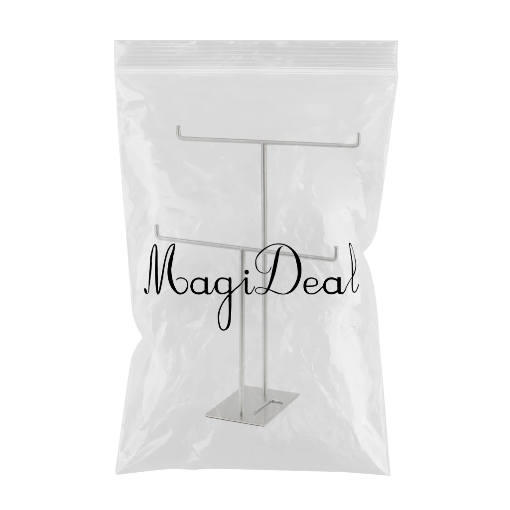 Stainless Steel Retail Store Scarf Display Free Stand Holder Bath Hand Towel Rack Organizer Double Bar Rails
