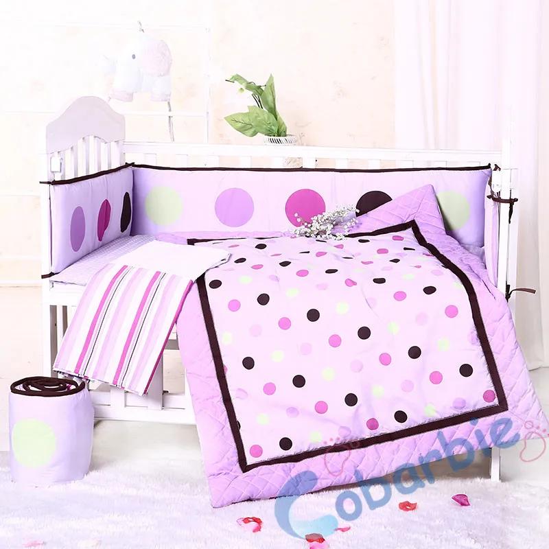 Image 2015 new  design, 7piecse baby crib bedding set ,quilt, bumper, skirt, fitted sheet, infant bedding, boy and girl