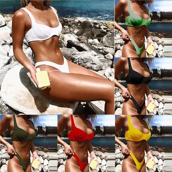 2019 NEW Female Split Swimsuit Women's Solid Bikini Two Piece Swimwear Push Up Filled Bra Padded Beachwear Biquini #0124
2019 NEW Female Split Swimsuit Women's Solid Bikini Two Piece Swimwear Push Up Filled Bra Padded Beachwear Biquini #0124