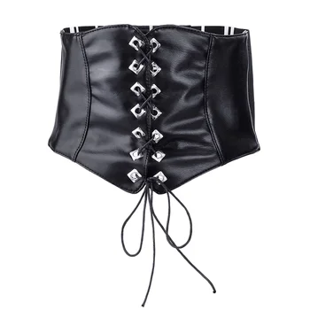 Nice Women Black Leather Corset Belt Soft Lace UP Belts for Women Cool Cinto Lady Slim Waist Cummerbund high quality BG-043
Nice Women Black Leather Corset Belt Soft Lace UP Belts for Women Cool Cinto Lady Slim Waist Cummerbund high quality BG-043