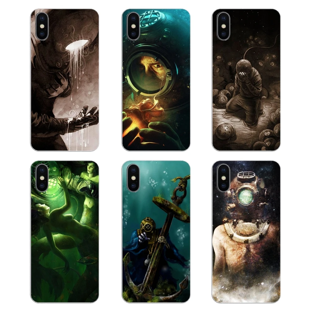 Deep Sea Diver Banksy художественный постер для iPod Touch iPhone 4 4S 5 5S 5C SE 6 6S 7 8 X XR XS Plus MAX