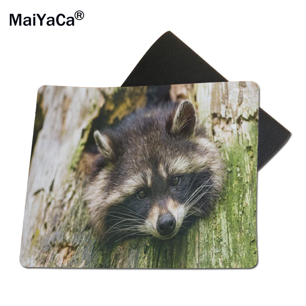 Новинка коврик для мыши MaiYaCa Peeking Raccoon Нескользящий Резиновый 18*22 см и 25*29 |