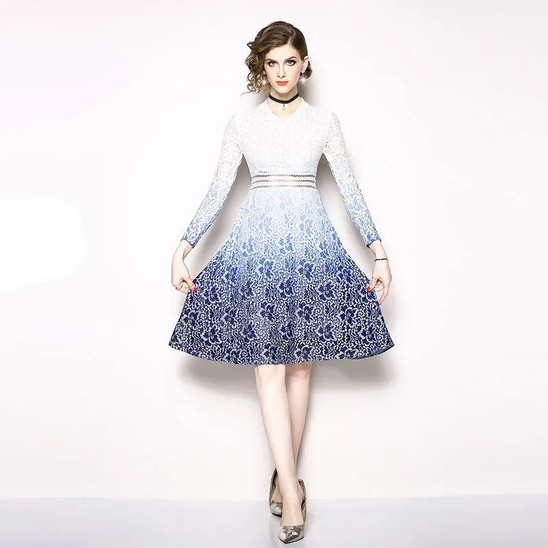 Gradient Color Lace Floral V Neck Tunic Midi Dress Women Elegant Sweet Office Party Fashion Beach Dress 2019 Spring Clothing
Gradient Color Lace Floral V Neck Tunic Midi Dress Women Elegant Sweet Office Party Fashion Beach Dress 2019 Spring Clothing