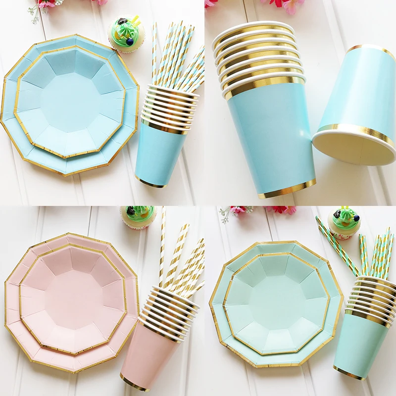 8pcs/set Gold Foil Pink Disposable Tableware Christmas wedding Party Paper Plates Cups Birthday Party Supplies Plastic Straws
8pcs/set Gold Foil Pink Disposable Tableware Christmas wedding Party Paper Plates Cups Birthday Party Supplies Plastic Straws