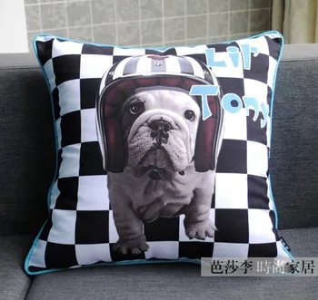 Black white plaid helmet bulldog Pillow cover Plush dog cushion cover home decorative sofa cushions
Black white plaid helmet bulldog Pillow cover Plush dog cushion cover home decorative sofa cushions