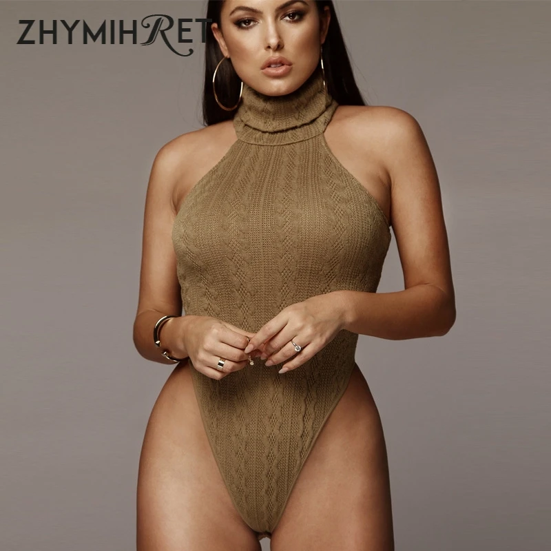 Женский трикотажный комбидресс zhymifret облегающий весенний комбинезон без рукавов