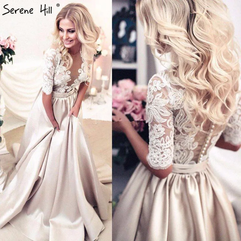 New Vintage Half Sleeves Satin Sexy Prom Dresses Long Lace Beading Deep-V Evening Party 2019 Serene Hill HA2100
New Vintage Half Sleeves Satin Sexy Prom Dresses Long Lace Beading Deep-V Evening Party 2019 Serene Hill HA2100